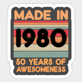 Made In 1980 Sticker